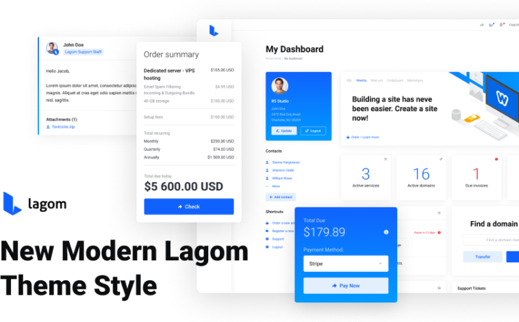 Lagom WHMCS Theme Nulled - [ Free Download ] Latest Version