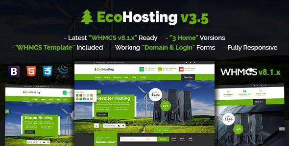 Best HTML WHMCS Template Ecohosting Free Download